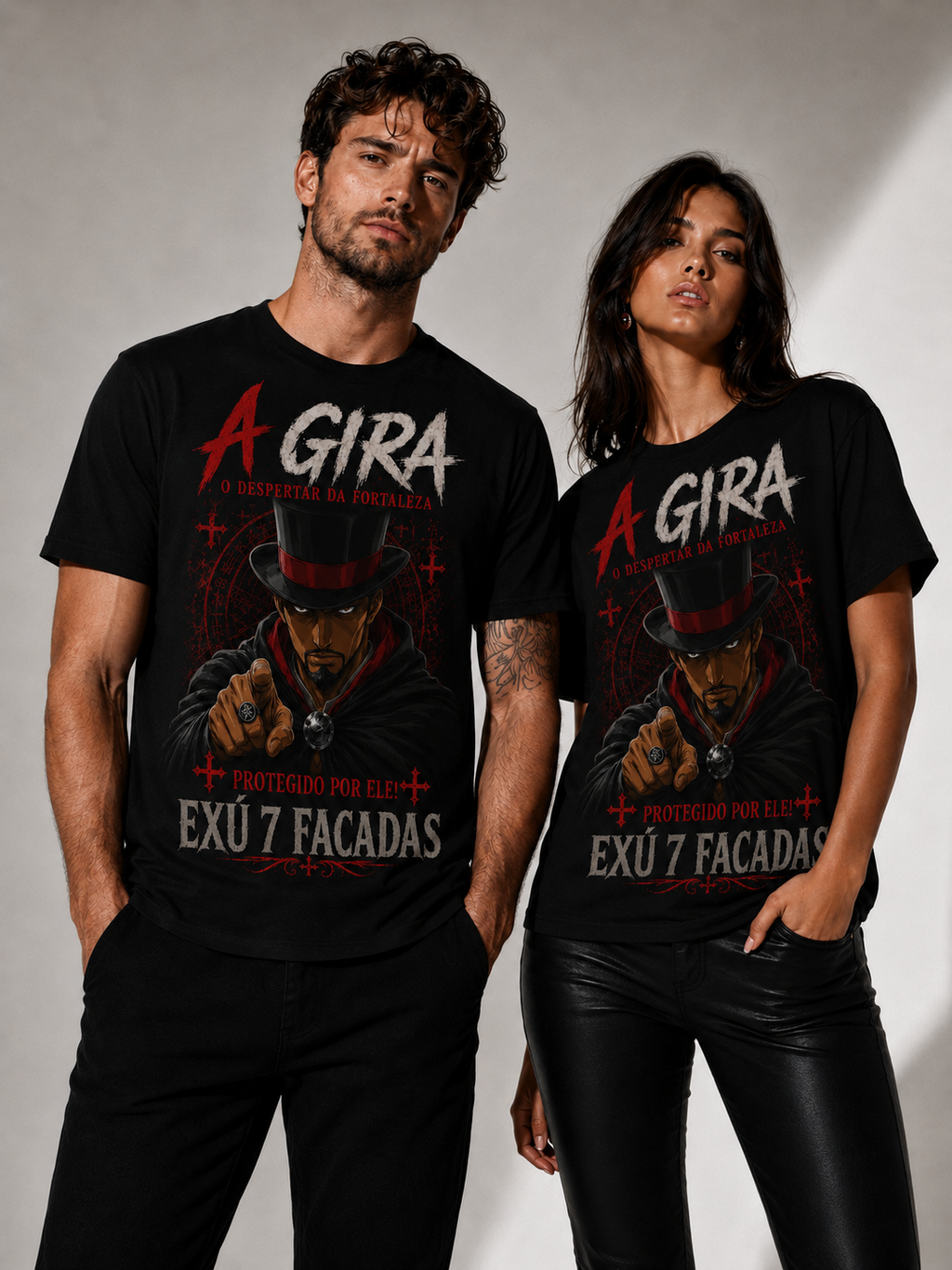 Camiseta Exu Sete Facadas — Protegido por Ele