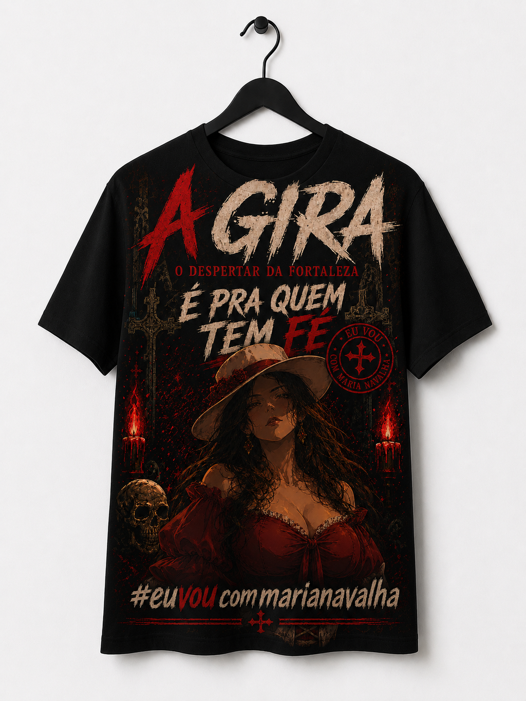 Camiseta Maria Navalha — Pra Quem Tem Fé