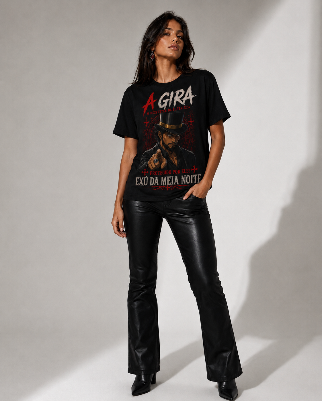 Camiseta Exu da Meia-Noite — Protegido por Ele