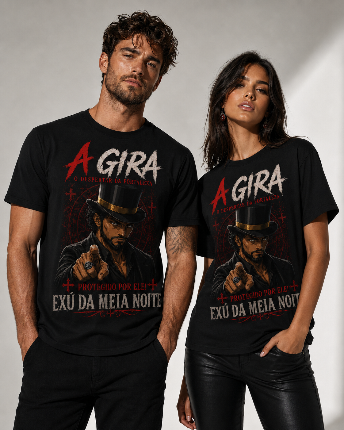 Camiseta Exu da Meia-Noite — Protegido por Ele